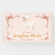 Sweet Girly Pink Lamb Baby Dusche