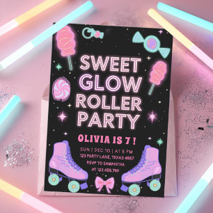 Sweet Glow Roller Party Neon Candy Skating Einladung