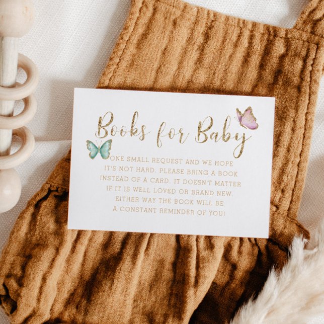 Sweet Gold Butterfly Babydusche buchen Begleitkarte (Von Creator hochgeladen)