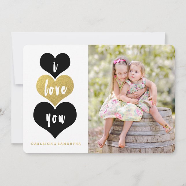 Sweet Gold Heart | Valentinstag Fotokarte Feiertagskarte (Vorderseite)