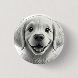 Sweet Golden Joy: Pixar-Style Puppy Friends Button
