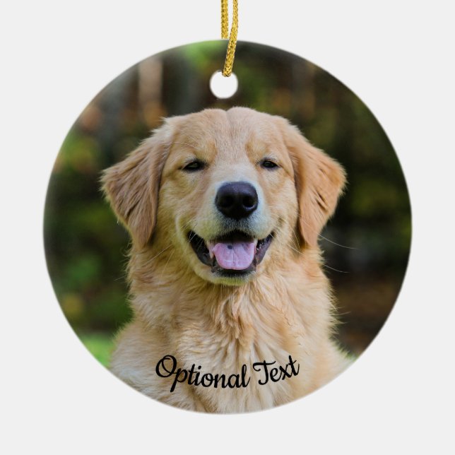 Sweet Golden Retriever Dog Keramik Ornament (Vorne)