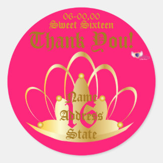 Sweet Golden Tiara Sticker-individualisieren Runder Aufkleber