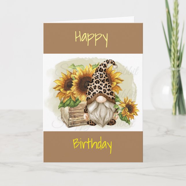 SWEET GOME SAGT "GLÜCKLICHER GEBURTSTAG" AUS "GNOM KARTE (Vorderseite)