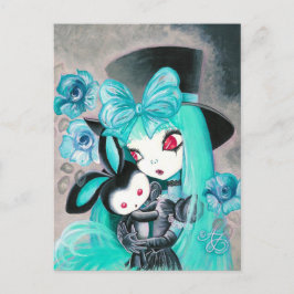 Sweet Gothic Girl mit sonniger Haut Postkarte