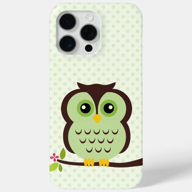 Sweet Green Owl Illustration Case-Mate iPhone Hülle (Rückseite)