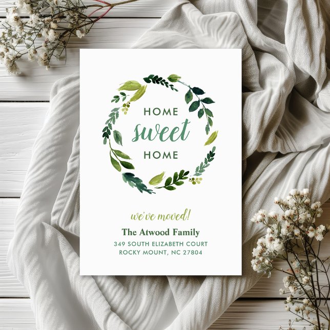 Sweet Greenery New Address Moving Ankündigung (Von Creator hochgeladen)