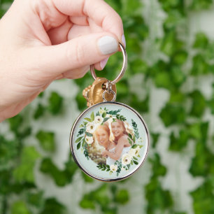 Sweet Greenery Wreath Mother's Day Foto Geschenk Schlüsselanhänger