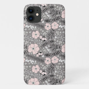 Sweet Grey Pink White Pattern Blume Case-Mate iPhone Hülle
