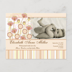 Sweet Groovy Blooms Baby Ankündigung