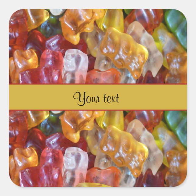 Sweet Gummi Bears Quadratischer Aufkleber (Vorderseite)