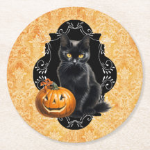 Sweet Halloween Black Cat and Pumpkin