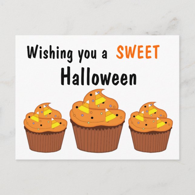 Sweet Halloween Cupcakes Postkarte (Vorderseite)