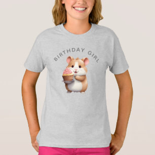 Sweet Hamster, Pink Cupcake Children's Birthday T-Shirt