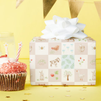 Sweet Handpainted Grandmillenial Farm Birthday Geschenkpapier