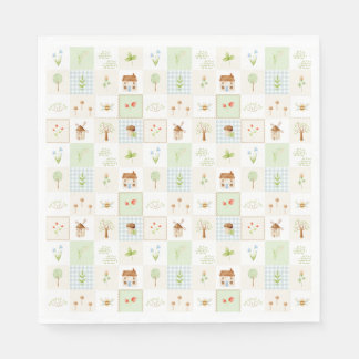 Sweet Handpainted Grandmillenial Farm Birthday Serviette