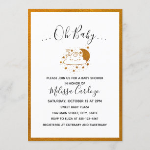 Sweet Happy Cloud and Moon Baby Shower Einladung