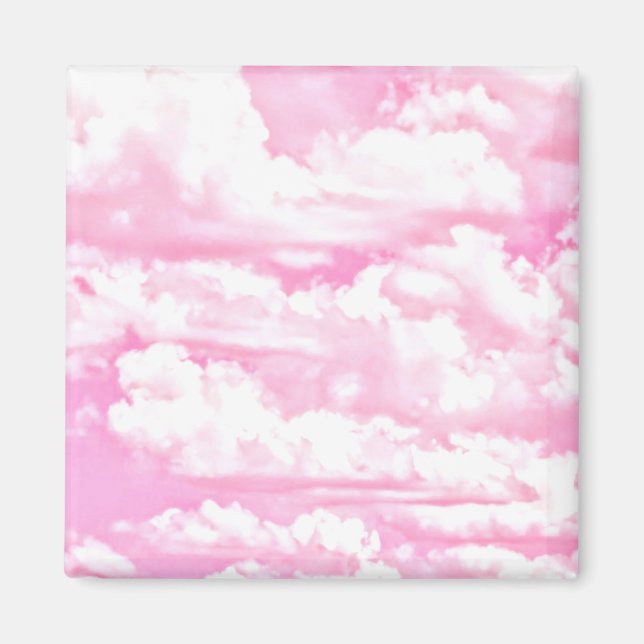 Sweet Happy Fuchsia Pink Clouds Magnet (Vorne)