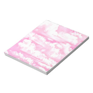 Sweet Happy Fuchsia Pink Clouds Notizblock