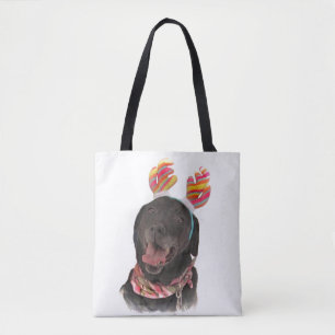Sweet Happy Holiday Black Labrador Retriever Dog
