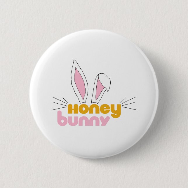 Sweet Happy Hunny Bunny Honey Rabbit Art Button (Vorderseite)