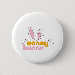 Sweet Happy Hunny Bunny Honey Rabbit Art Button