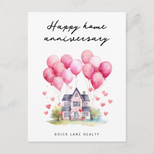 Sweet Happy Zuhause Jubiläum Realty Postcard Postkarte