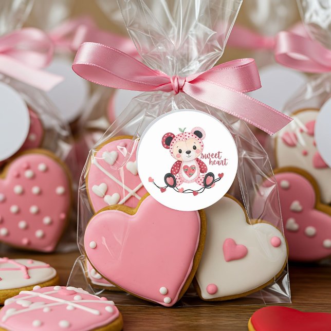 Sweet Heart Bear Classic Round Sticker (Von Creator hochgeladen)