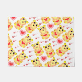 Sweet Heart Bear Nursery Pattern Fußmatte
