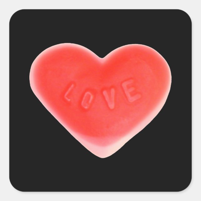 Sweet Heart Black Aufkleber Quadrat (Vorderseite)