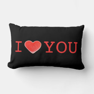 Sweet Heart Black 'I Heart You' rote Lumbe Lendenkissen