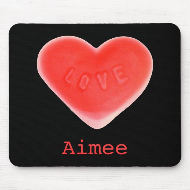 Sweet Heart Black 'Name' Mousepad (Vorne)