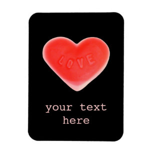 Sweet Heart Black 'Your Text' Premium-Magnet Magnet