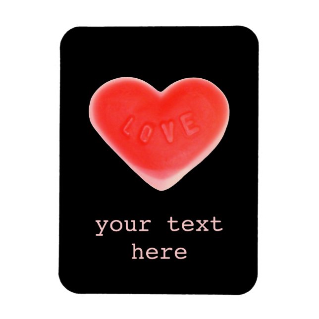 Sweet Heart Black 'Your Text' Premium-Magnet Magnet (Vertikal)