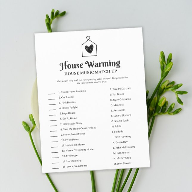 Sweet Heart House Erwärmung Party Game (Sweet Heart House Warming Party Game)