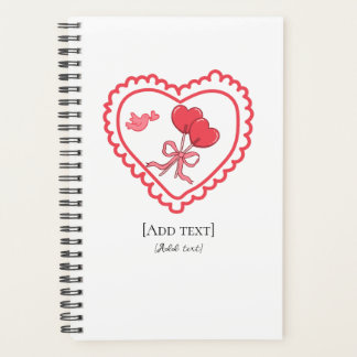 Sweet Heart Lollipop & Bird Personalized Notebook Planer