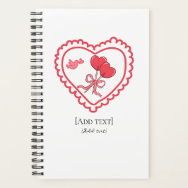 Sweet Heart Lollipop & Bird Personalized Notebook Planer