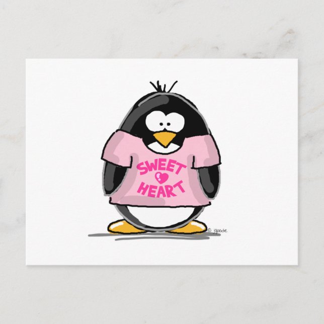 Sweet Heart Penguin Postkarte (Vorderseite)