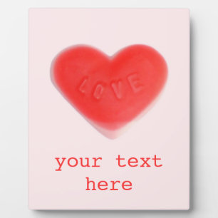 Sweet Heart Pink "Your Text" Foto-Plakette Fotoplatte