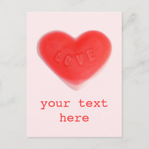 Sweet Heart Pink "Your Text"-Postkarte Postkarte