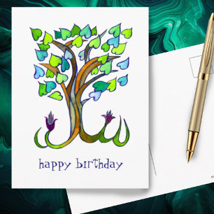 Sweet Heart Tree HAPPY BIRTHDAY CUSTOM Postkarte