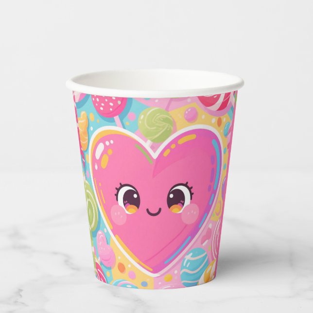 Sweet Heart Vibes - Niedlich Paper Cup Pappbecher (Vorderseite)