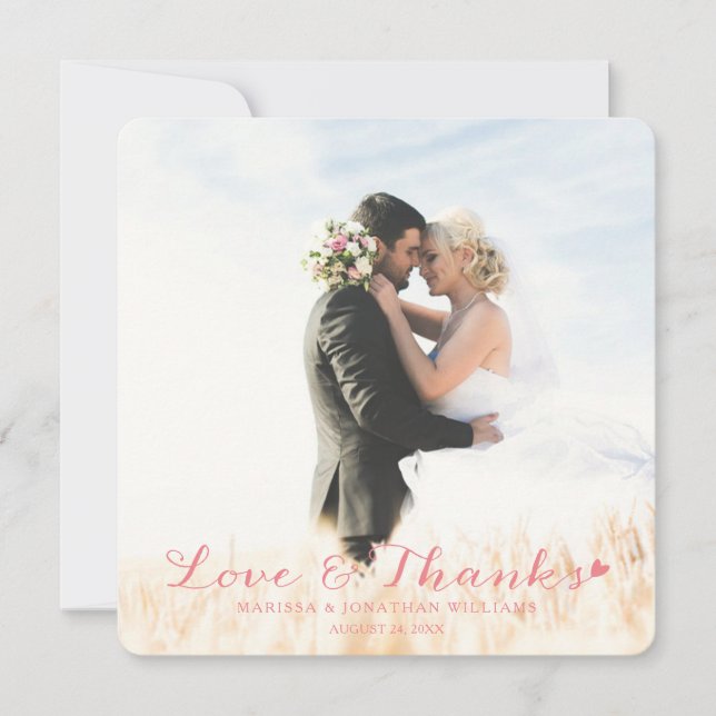 Sweet Heart Wedding Danke, dass Sie Flachkarte | P Dankeskarte (Vorderseite)