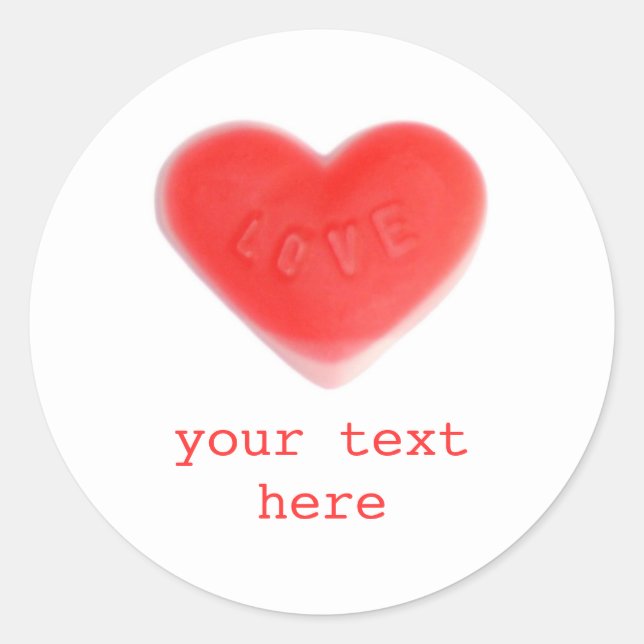 Sweet Heart 'Your Text' Aufkleber rund (Vorderseite)