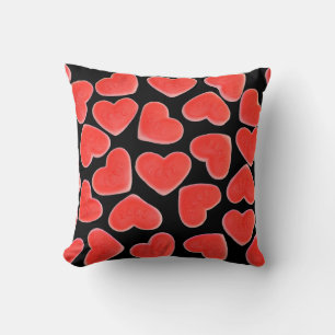 Sweet Hearts Black I Liebe Sie Rot werfen Kissen