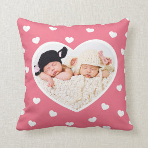 Sweet Hearts Custom Foto Kissen / Pink