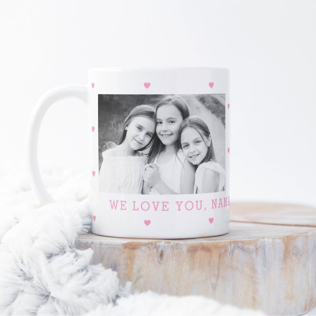 Sweet Hearts EDITABLE COLOR Custom Foto Tasse (Von Creator hochgeladen)