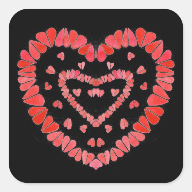 SWEET HEARTS II Large Square Stickers (Vorderseite)
