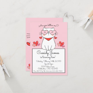 Sweet Hearts Kitten, Kitten Sie mir zum Geburtstag Einladung
