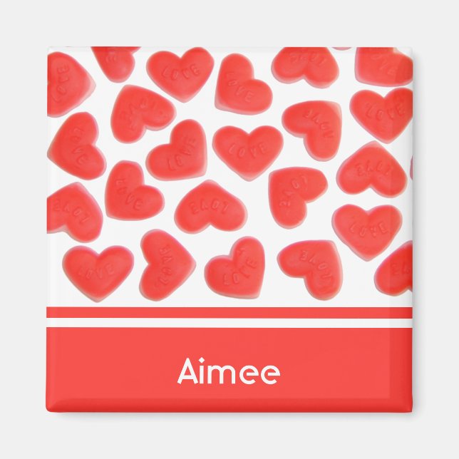 Sweet Hearts 'Name' Kühlschrankmagnet Magnet (Vorne)